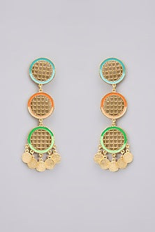 Gold Plated Pearl Dangler Earrings