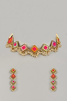 Gold Finish Necklace Set