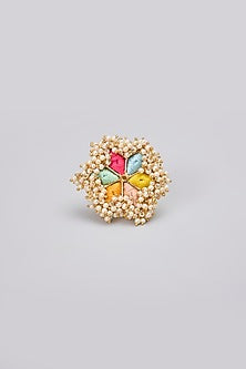 Gold Plated Multi-Colored Silk Thread Necklace Set