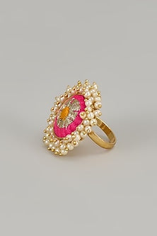 Gold Plated Multi-Colored Enameled Ring