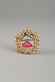 Gold Plated Multi-Colored Enameled Ring