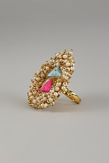 Gold Plated Multi-Colored Enameled Ring