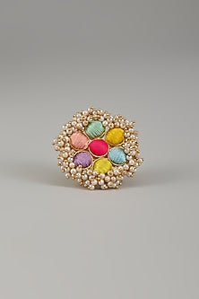 Gold Plated Multi-Colored Enameled Ring