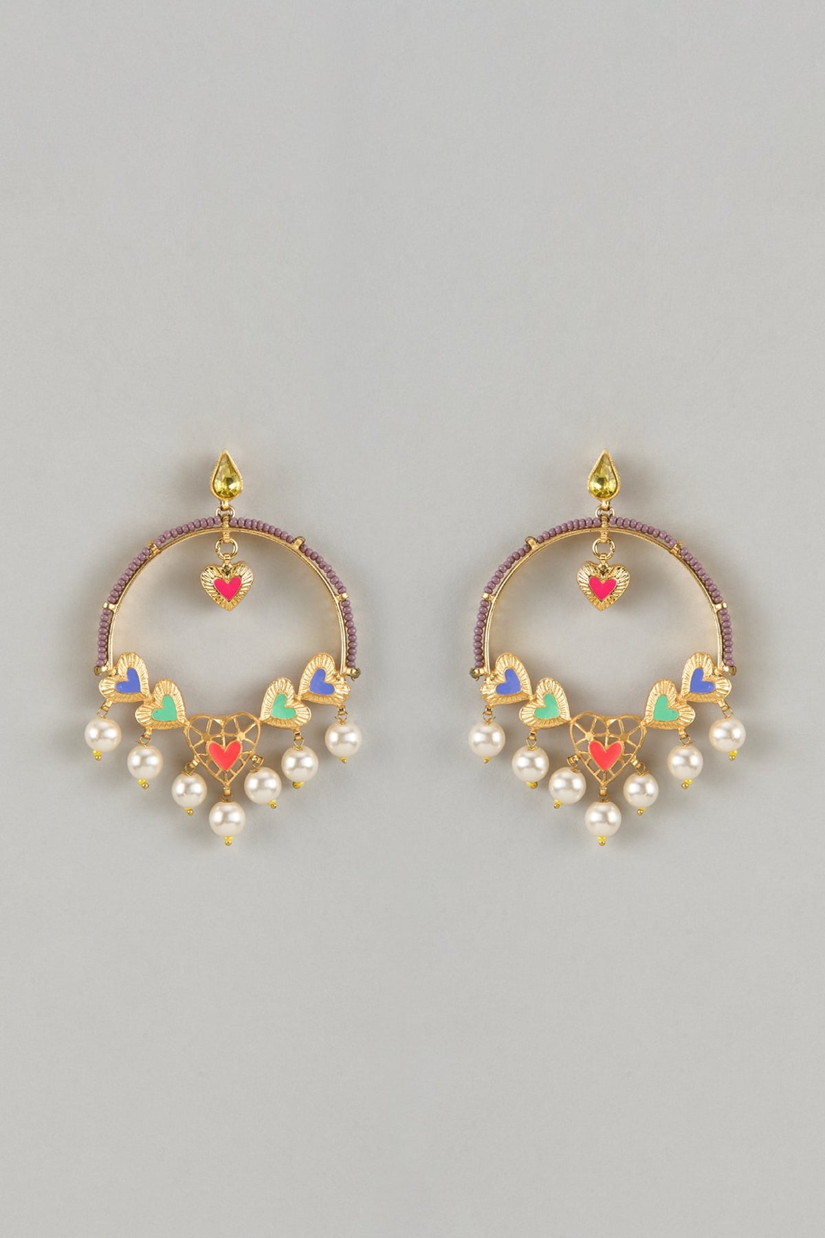 Gold Finish Swarovski Chandbali Earrings