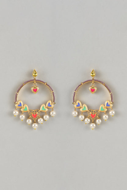 Gold Finish Swarovski Chandbali Earrings