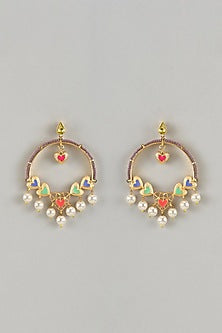Gold Finish Swarovski Chandbali Earrings