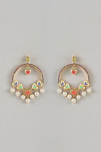 Gold Finish Swarovski Chandbali Earrings