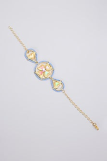 Gold Plated Pearl Enameled Bracelet