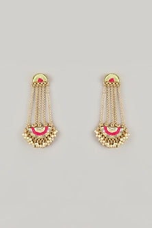 Gold Plated Handcrafted Dangler Earrings