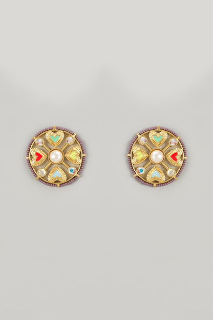 Gold Plated Swarovski Crystal Stud Earrings