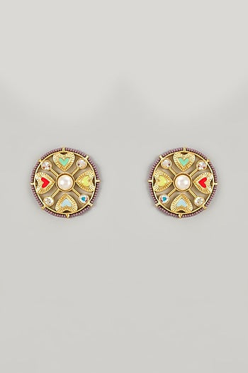 Gold Plated Swarovski Crystal Stud Earrings