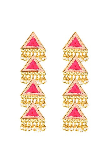 Matt Gold Finish Triangle Earrings