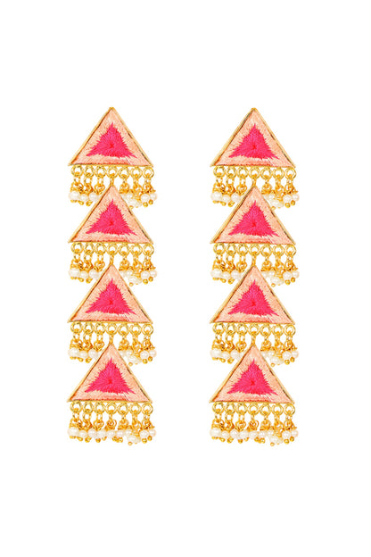 Matt Gold Finish Triangle Earrings