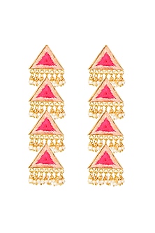 Matt Gold Finish Triangle Earrings