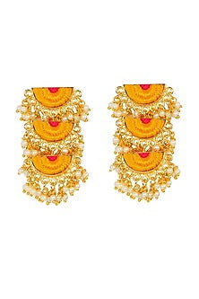 Matt Gold Finish Dangler Earrings