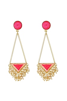 Matt Gold Finish Triangle Drop Earrings