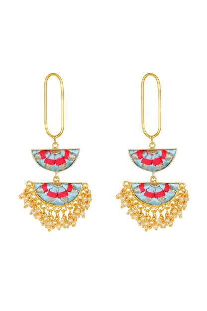 Matt Gold Finish Half-Moon Earrings