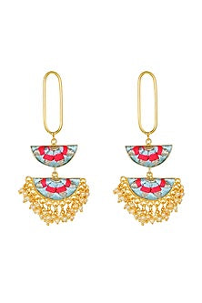 Matt Gold Finish Half-Moon Earrings