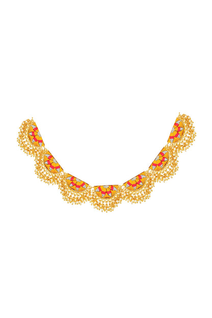 Matte Gold Finish Geometric Necklace