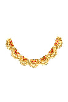 Matte Gold Finish Geometric Necklace