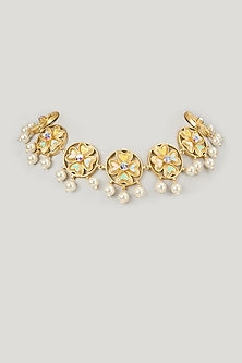 Gold Finish Swarovski Enameled Necklace