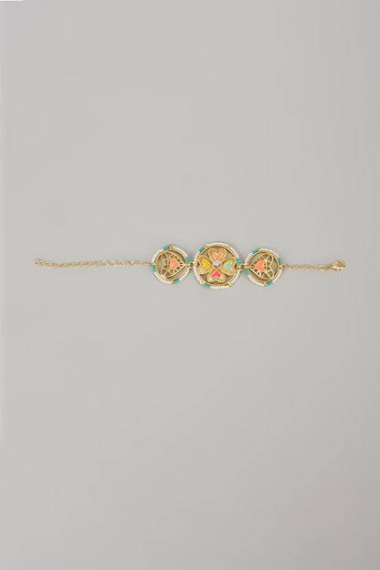 Gold Finish Swarovski Enameled Necklace Set
