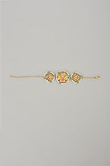 Gold Finish Swarovski Enameled Necklace Set