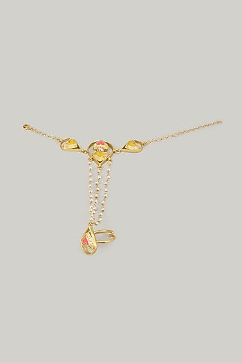 Gold Finish Swarovski Enameled Necklace Set