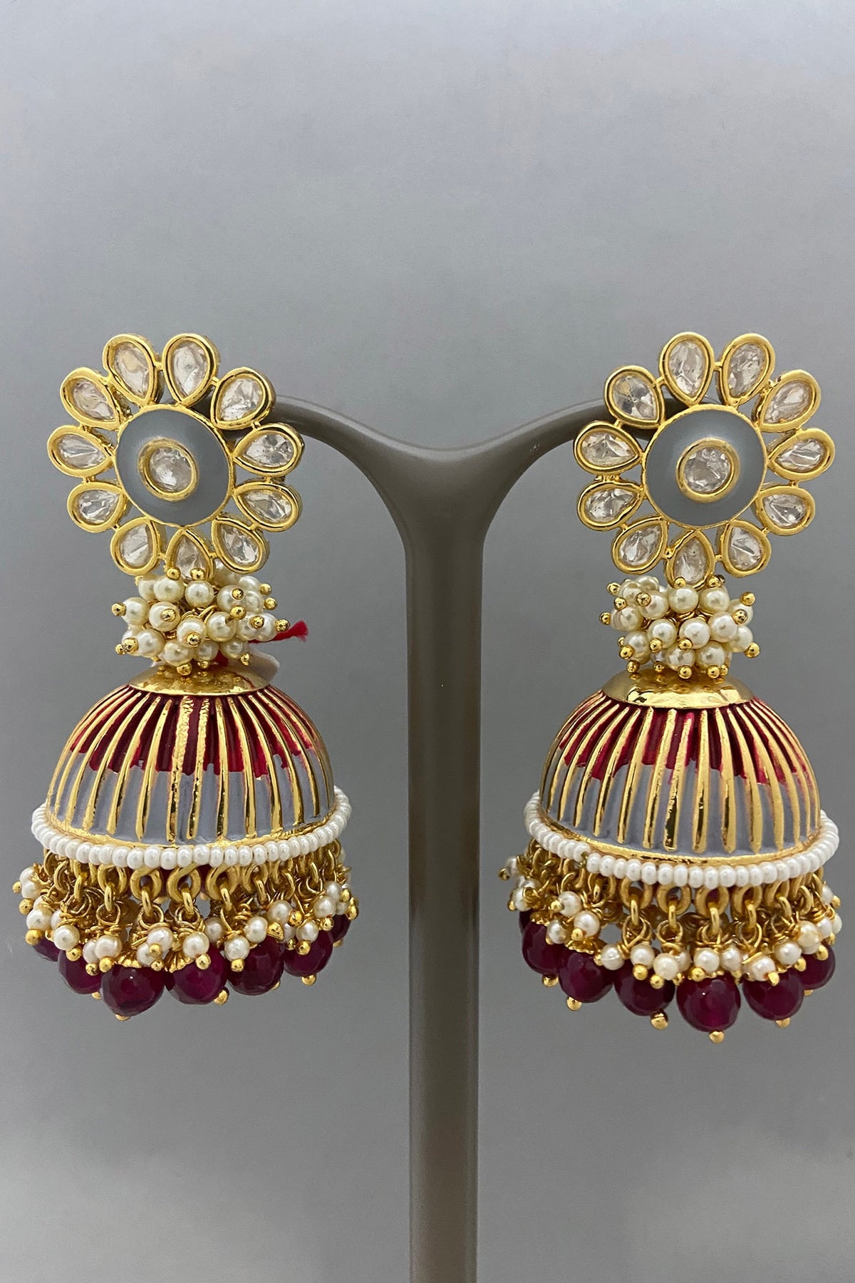 Gold Finish Jhumka Earrings