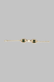 Gold Plated Emerald Swarovski Crystal & Diamond Bracelet