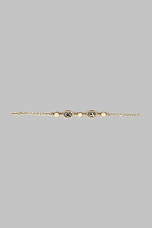 Gold Plated Sapphire Swarovski Crystal & Diamond Bracelet