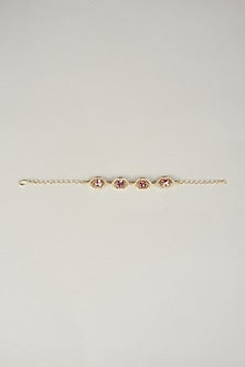 Gold Plated Rose Swarovski Crystal & White Diamond Bracelet