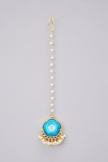 Gold Plated Pearl Embellished Maangtikka