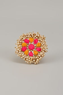 Gold Matte Finish Embellished Ring