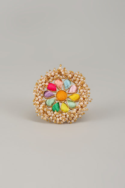 Gold Matte Finish Embellished Ring