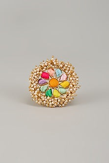 Gold Matte Finish Embellished Ring