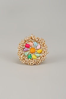 Gold Matte Finish Embellished Ring