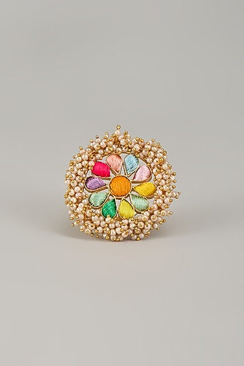 Gold Matte Finish Embellished Ring