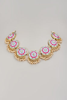 Gold Matte Finish Embellished Necklace