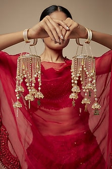 Gold Finish Spiral Kaleeras (Set Of 2)