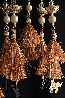 Gold Finish Beaded Kaleeras (Set of 2)
