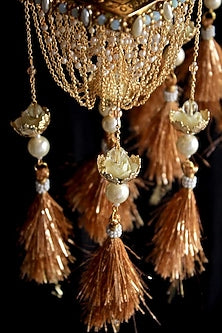 Gold Finish Beaded Kaleeras (Set of 2)