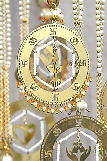 Gold Finish Pearl Cluster Kaleeras (Set of 2)