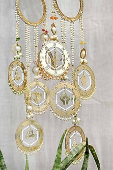 Gold Finish Pearl Cluster Kaleeras (Set of 2)