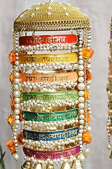 Gold Finish Pearl Beaded Meenakari Kaleeras (Set of 2)