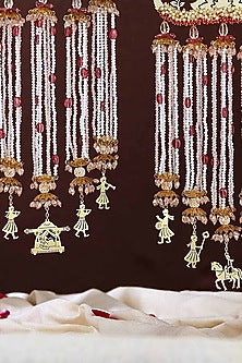 Gold Finish Floral Kaleeras (Set of 2)