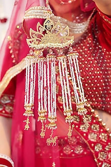 Gold Finish Floral Kaleeras (Set of 2)