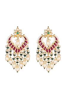 Gold Finish Kundan Earrings