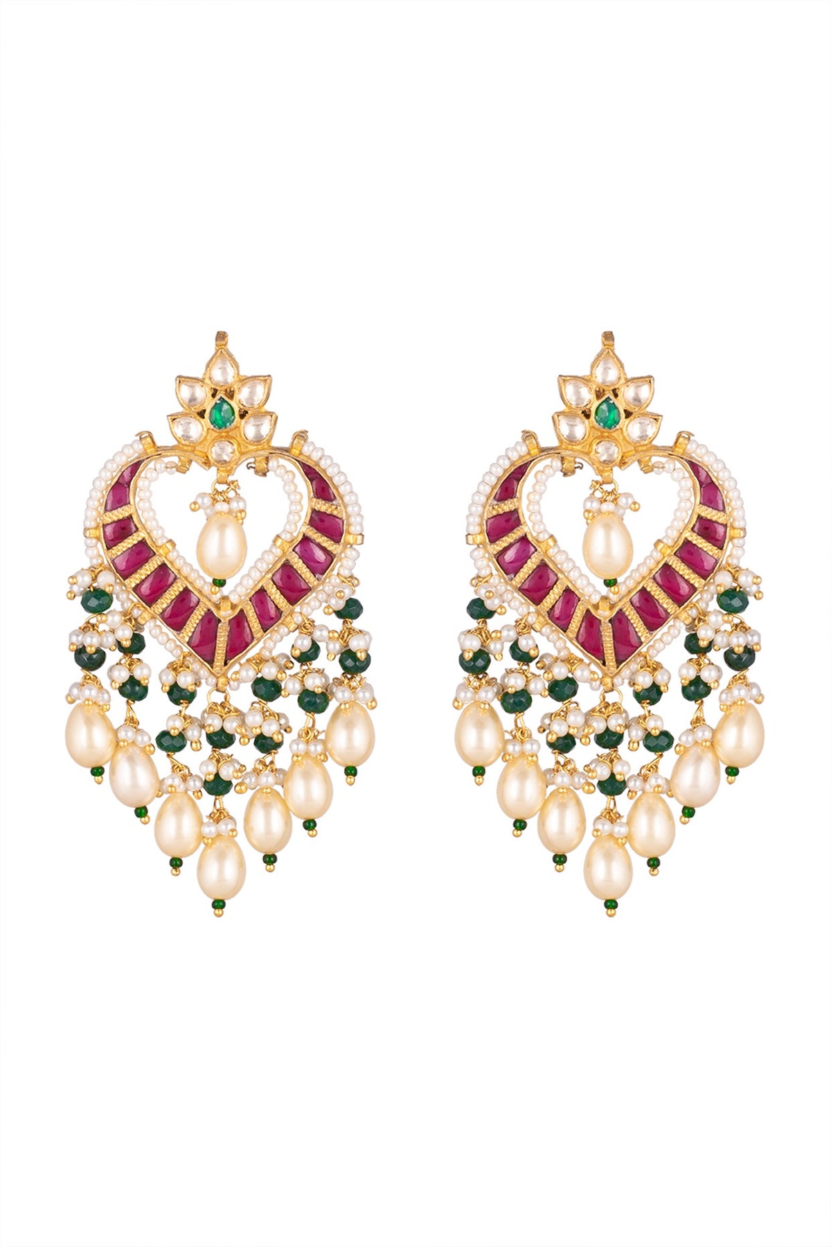 Gold Finish Kundan Earrings