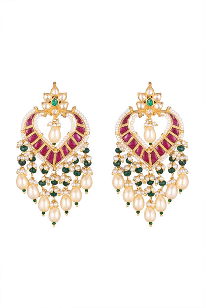 Gold Finish Kundan Earrings